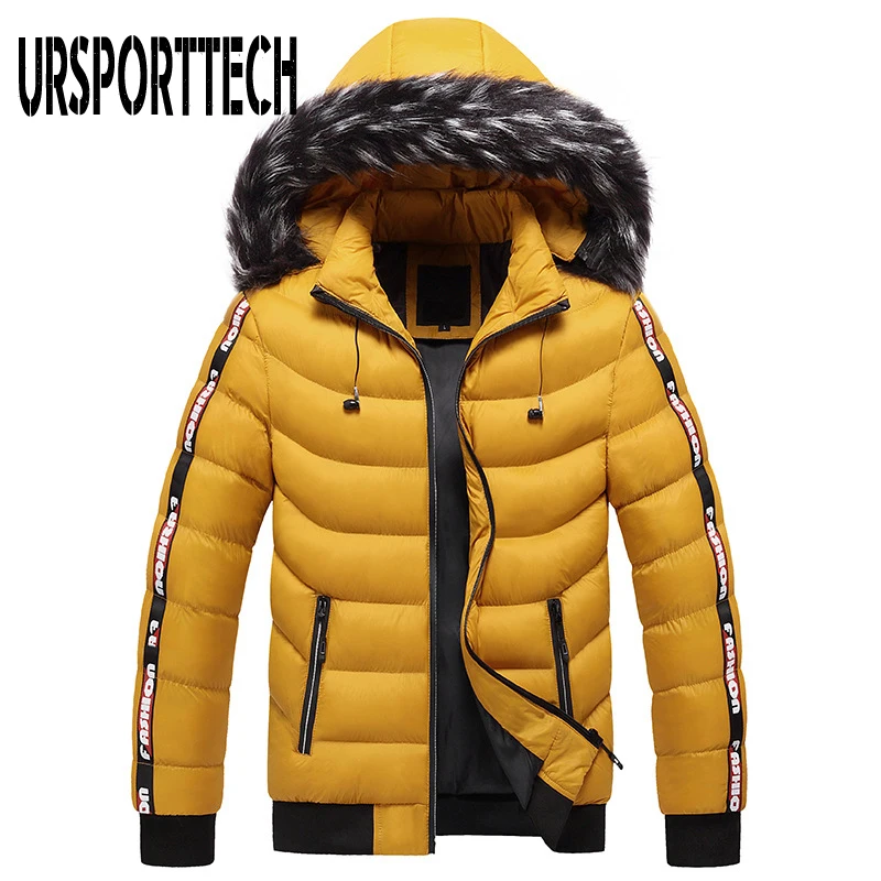 

2020 New Hooded Fur Collar Winter Jacket Men Parka Men's Warm Thicken Windproof Hat Parkas Jacket Fashion Casual Hoodies Outwear