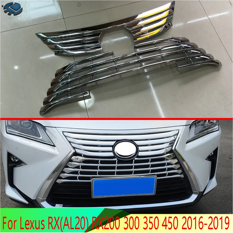 Для Lexus RX (AL20) RX200 300 350 450 2016-2019 ABS Хромированная передняя Центральная сетка решетка