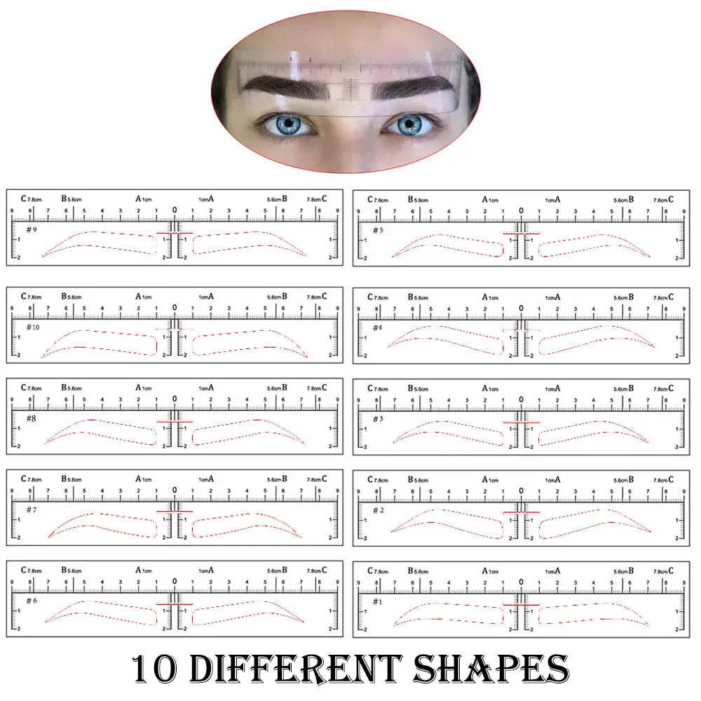 50 pieces Microblading Eyebrow Stencils Stickers Permanent Makeup Supplies Disposable Eyebrow Mold Template Drawing Guide 1pcs permanent makeup supplies golden ratio caliper eyebrow ruler microblading accessories eyebrow stencil tattoo measure tools