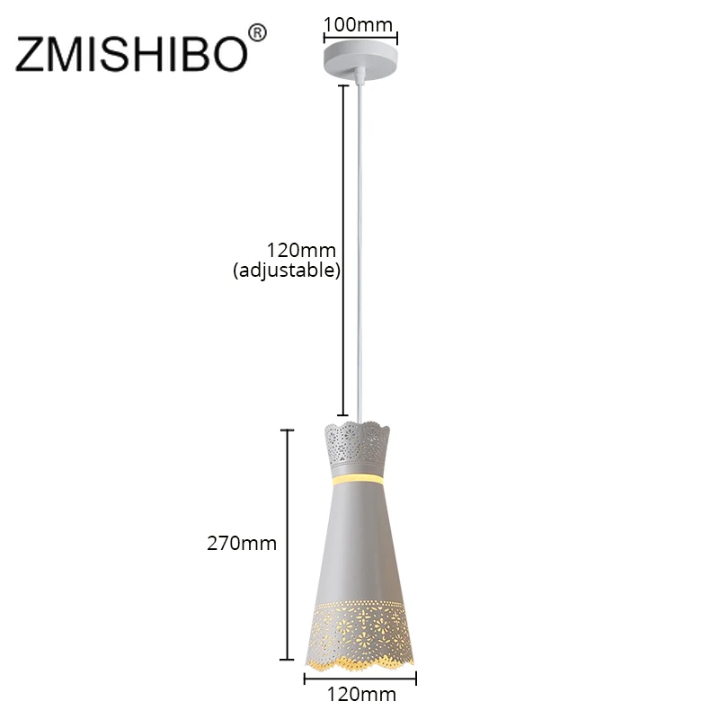ZMISHIBO белая железная Подвесная лампа полые резьбовые Европейские лампы для