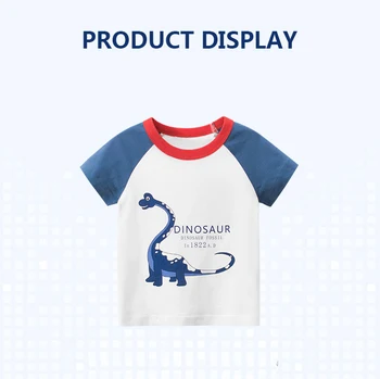 

Boys1T-9T Summer Top Short Sleeve Cartoon Cute Letter and Print Pattern Top Outfit