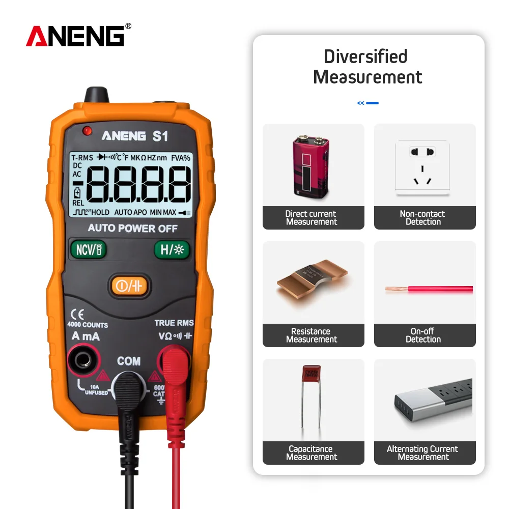 ANENG S1 Digital Multimeter True RMS Auto Range Professional LCD automatic Smart Multimeters Voltage Ammeter Tester