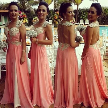 

Robe de Soiree Longue Summer Sexy Backless Evening Gowns Long Formal Lace Prom Dresses 2020 Chiffon Brazil Women Courte