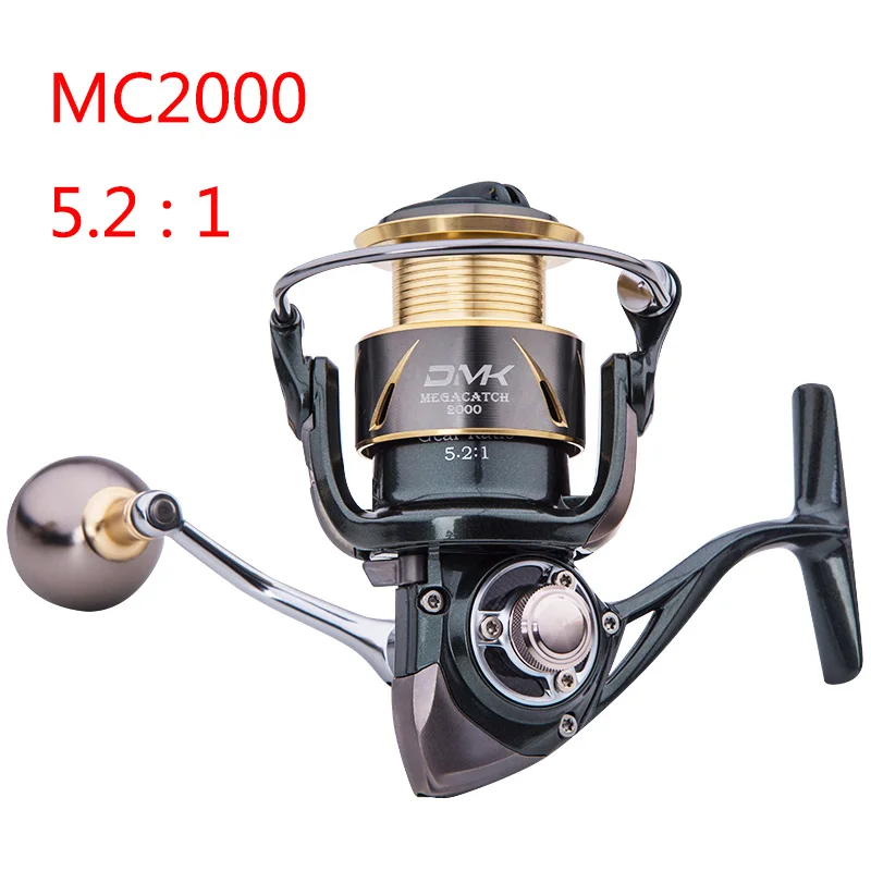 Светло-серый DMK 5,2: 1 MC800-MC5000 спиннинговая отжимная катушка 10BB катушка сплава 16kgs Drag power соленая пресная вода - Цвет: Светло-серый