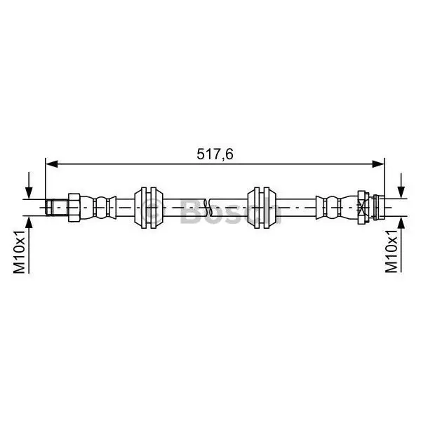 Шланг тормозной задний L 522mm\ Land Rover Freelander 2 2.2/3.2