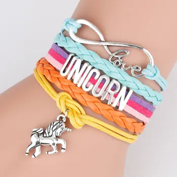 

Unicorn Braided Kids Bracelet for Girl Friendship Bracelets Jewelry Multi-layer Charm Bracelet Fashion Jewelry party accessories