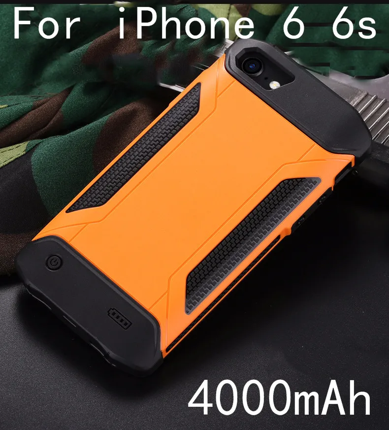 4000/5000 мАч тонкая батарея зарядное устройство чехол для iPhone 7 8 6 6S Plus power Bank ультра тонкий внешний резервный противоударный Аккумулятор Чехол - Цвет: I6-Orange