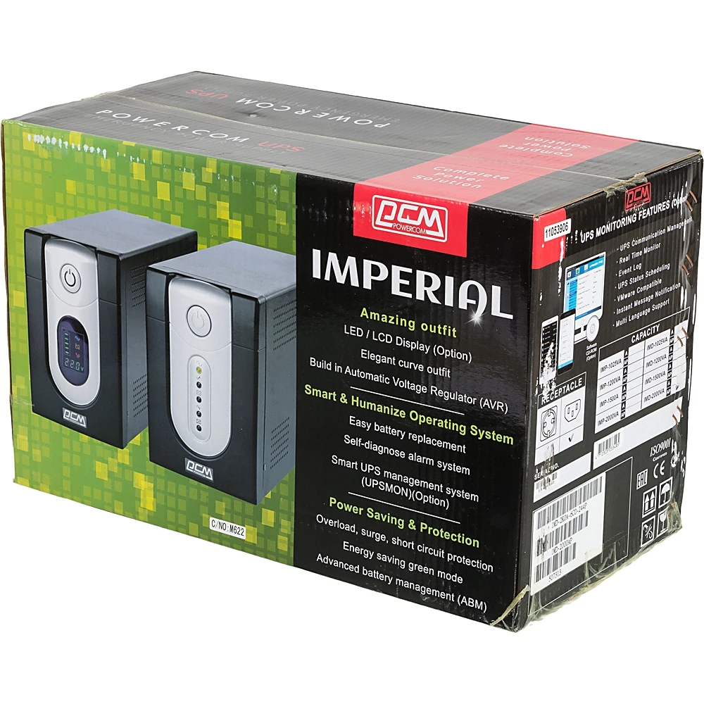 Источник бесперебойного питания Powercom Imperial IMD-2000AP 1200Вт 2000ВА черный