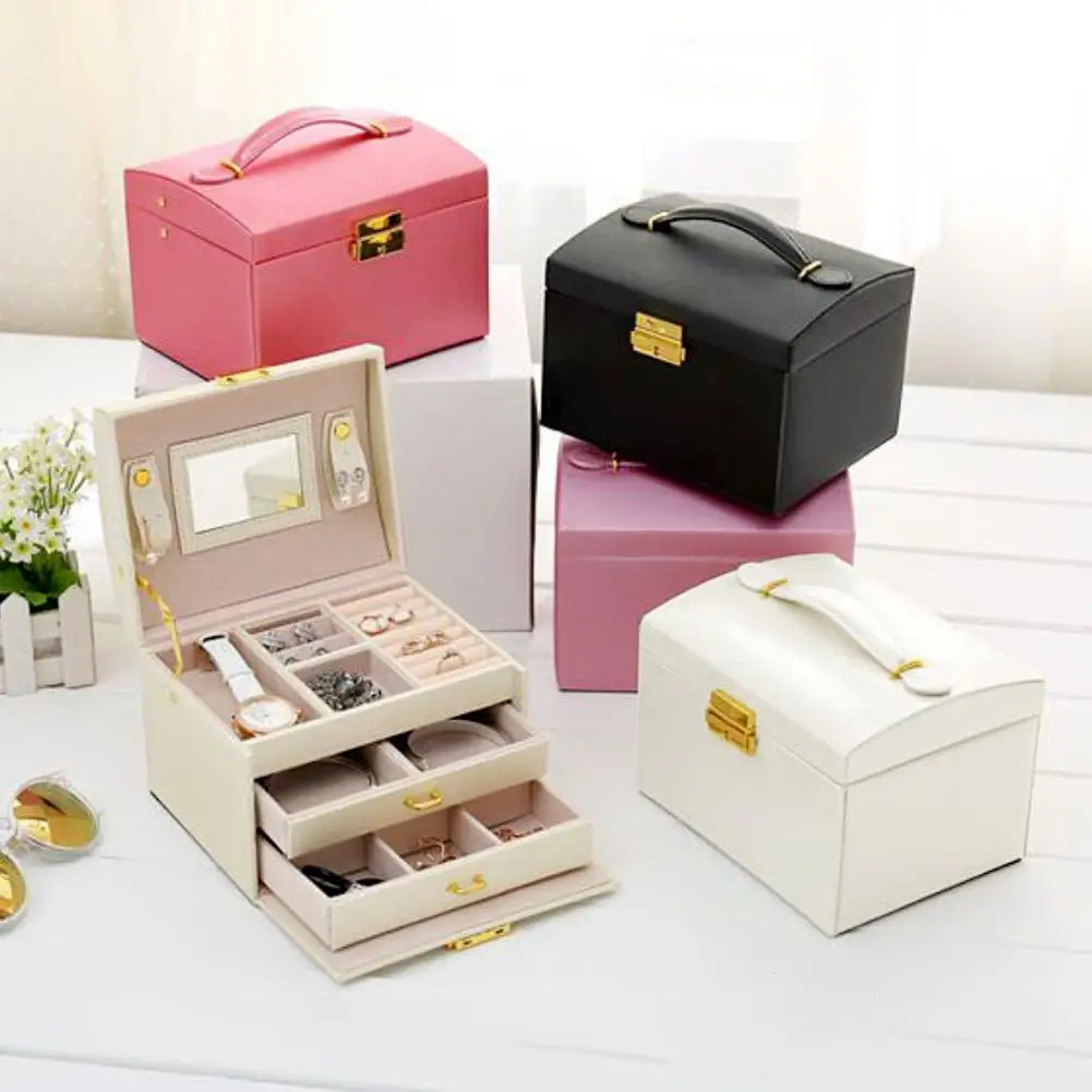 3 Tiers Jewelry Packaging Box Makeup Earrings Case Storage Organizer Container New