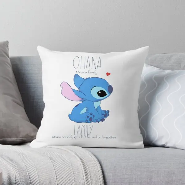 Мягкая декоративная наволочка для подушки Ohana значит семья Stitch с принтом в