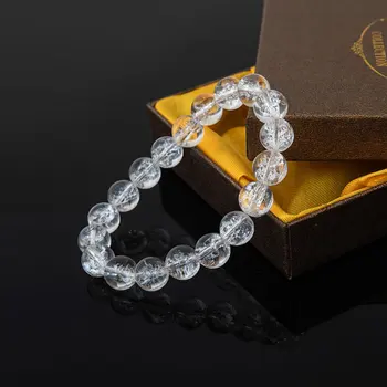 

Latest Fashion Bracelet Jewelry Genuine Natural Himalaya Rock Crystal Bracelet For Women Men Crystal Powerful Round Beads