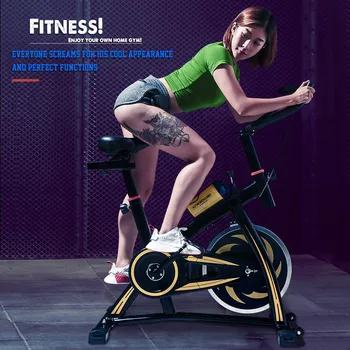 

Indoor Fitness Bicycle Red/yellow Handlebar Seat Adjustable Home Gym Equipment Safe Reliable Bike Training Exercise Machine
