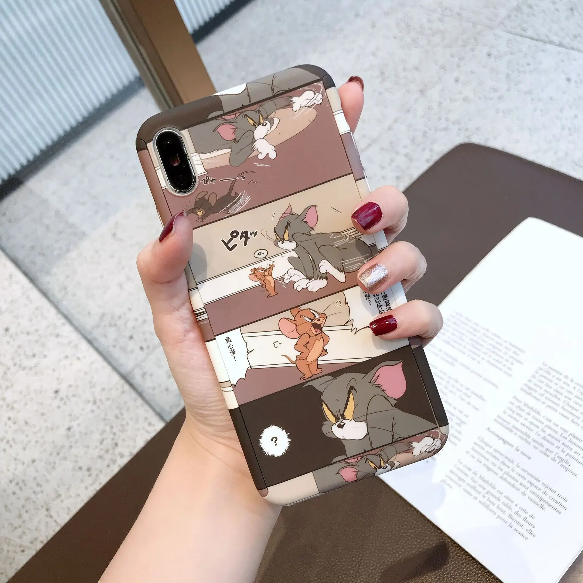 XR XS 7 8 Coque пластиковая жесткая задняя крышка милый мультфильм Том Джерри 360 Полный чехол для телефона для iPhone 6S 6 X XS Max 7 8PLus