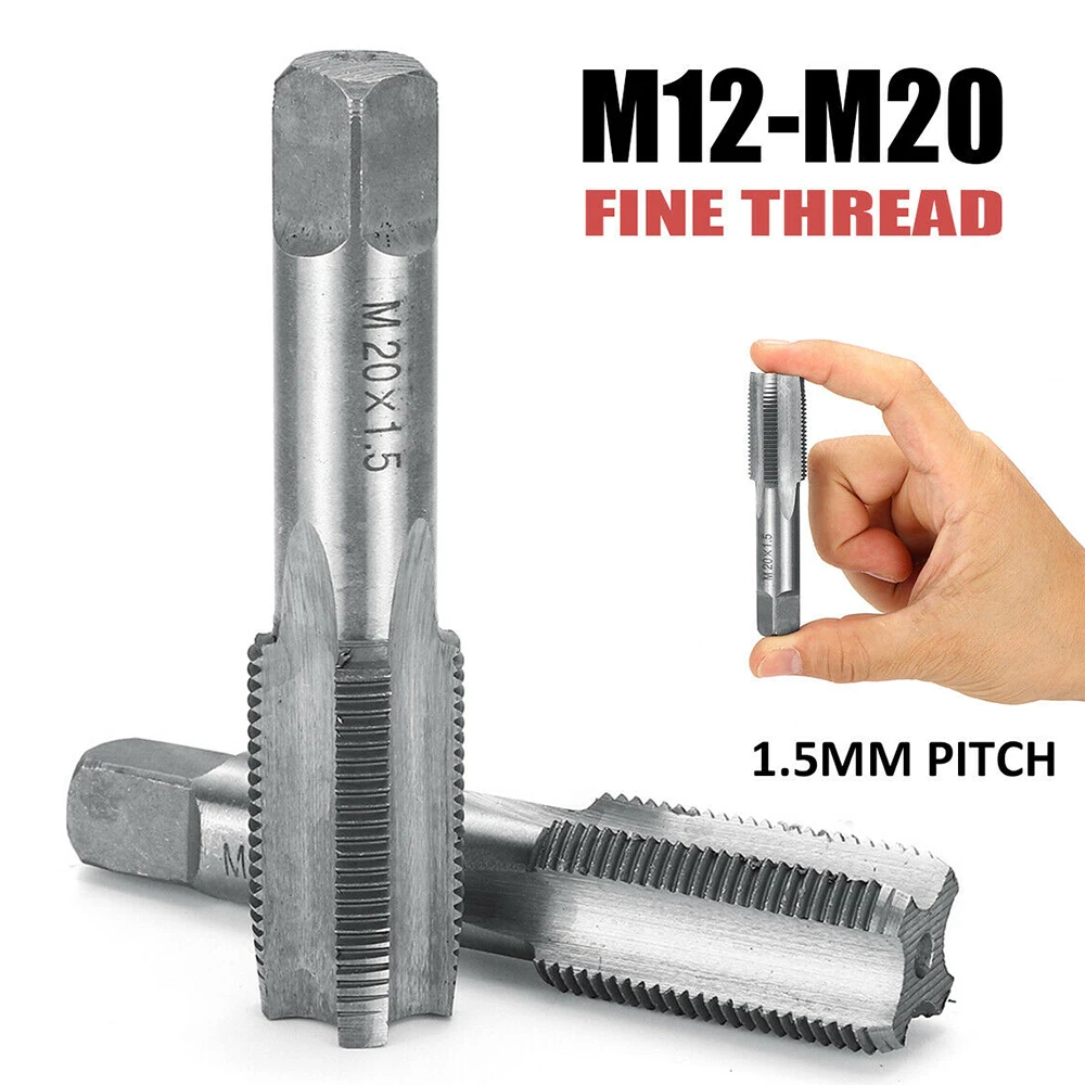 1 Pair Right Hand Machine Straight Fluted Fine Thread Metric M12 M14 M16 M18 M20 Thread Processing Hand Tap Drill Set Hand Tools tongue and groove plane Hand Tools