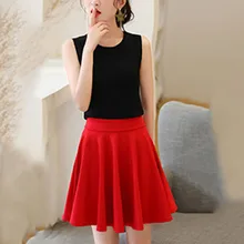 Модные женские юбки, Повседневная однотонная плиссированная юбка с высокой талией, юбки для танцев
