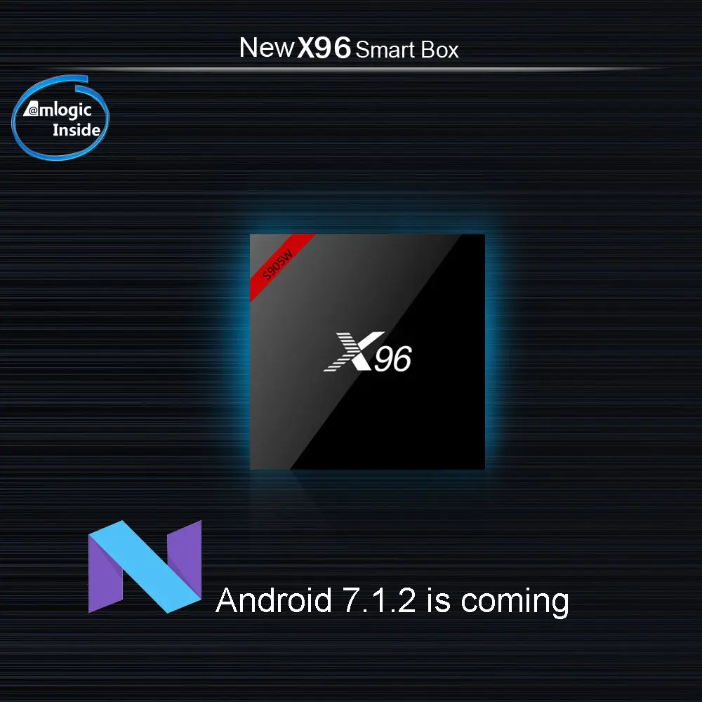 X96W Smart tv BOX Amlogic S905W Android tv Box четырехъядерный 1 ГБ/2 ГБ 8 ГБ/16 ГБ HD2.0 H.265 4K телеприставка 2,4 ГГц WiFi медиаплеер