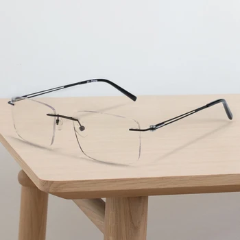 

Titanium Alloy Rimless Eyeglasses Frame Men Ultralight Square Prescription Myopia Optical Glasses Frame Women Korea Eyewear