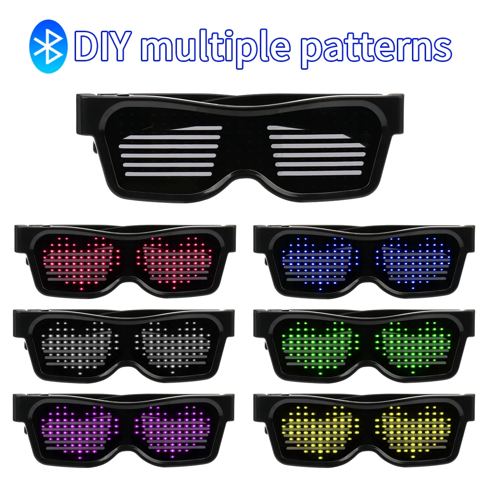 2 шт. Bluetooth приложение управление неоновые очки для вечеринки мигающий на проводе