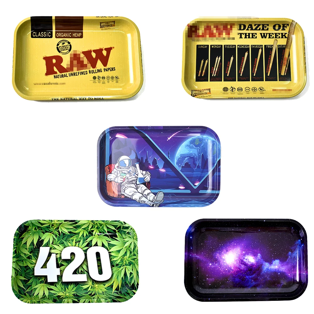 Bigger Rolling Tray And Holder For Herbs Raw Rolling Box Joints DIFFERENT COLORS 