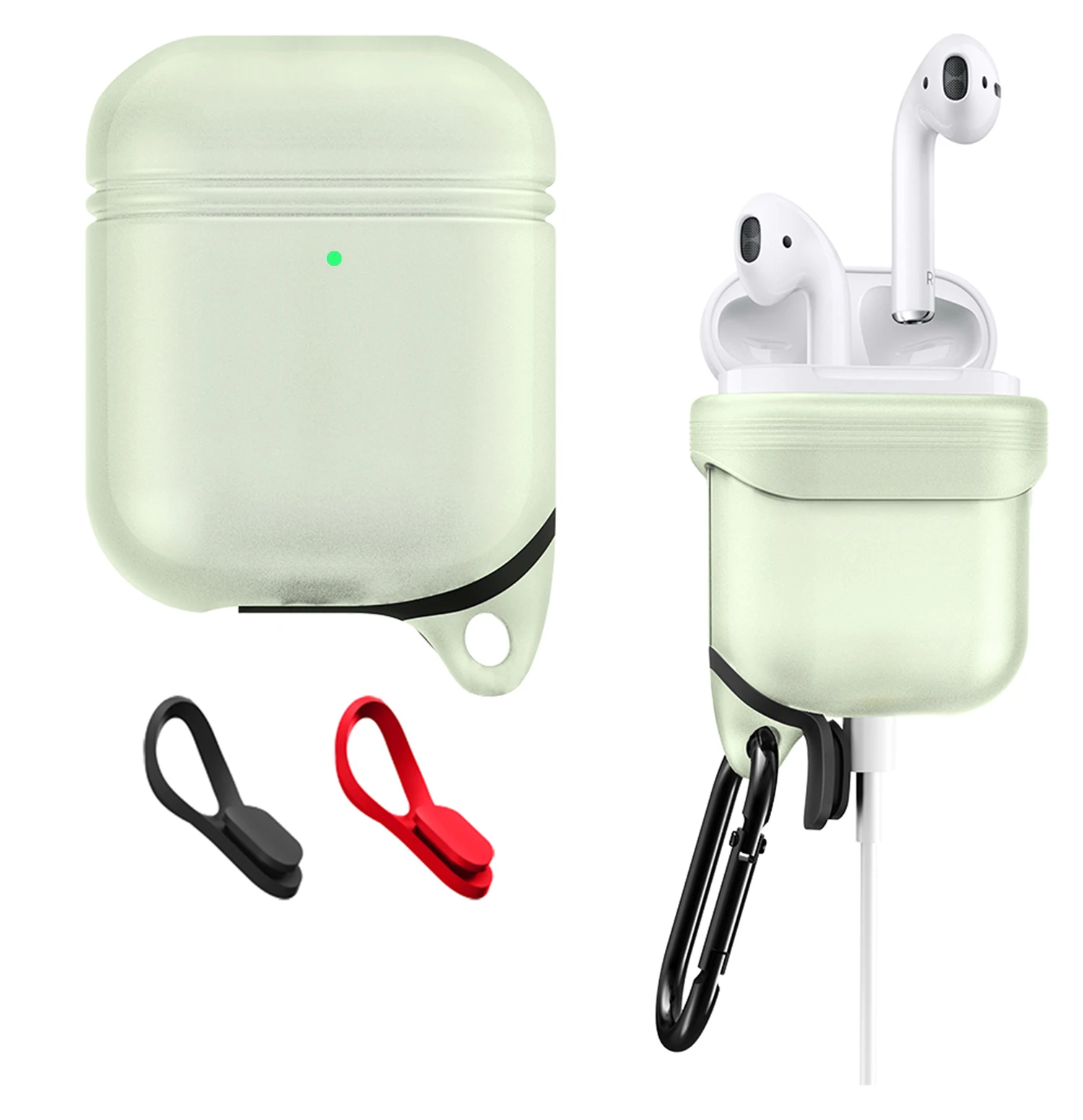 Luminous color Мягкий силиконовый чехол для наушников для Apple Airpods водонепроницаемый защитный чехол для наушников чехол s сумка для хранения чехол для наушников s - Цвет: Luminous color