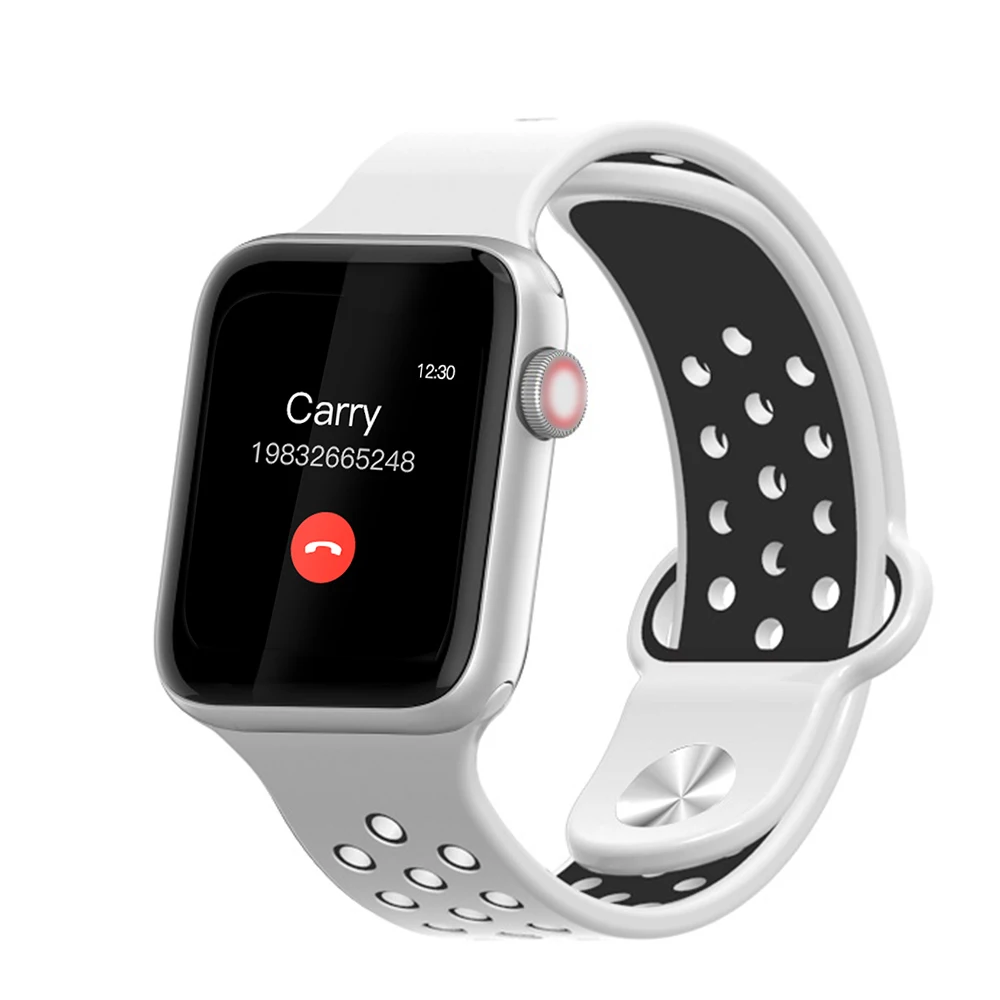 silver white black LEMADO Smart Watch Full Touch Screen Alloy Case Heart Rate Message Call Reminder Smartwatch Men Women for Apple Android Phone - Цвет: silver white black