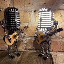 

Vintage Microphone Robot Touch Dimmer Lamp Table Lamp - Robot Desk Lamp Dropshipping