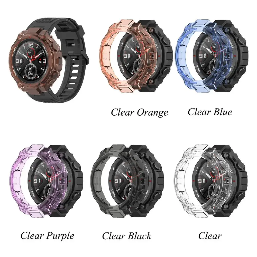 Мягкий прозрачный чехол из ТПУ для Huami Amazfit T Rex ударопрочный защитный аксессуары