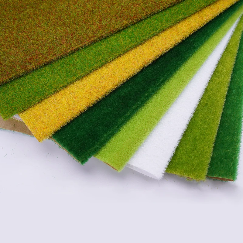 Thin Artificial Lawns Landscape Grass Mat for Model Train Not Adhesive Paper Lawn Fake Turf Decoration Garden Accessories Artificial Grass Mats