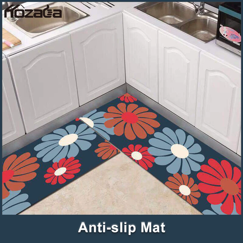 

Hozada 2PCS Anti-slip Carpets Kitchen Mats Rugs Floor Mats Rubber Backing Doormat Bathroom Bedroom Mats Waterproof Stain