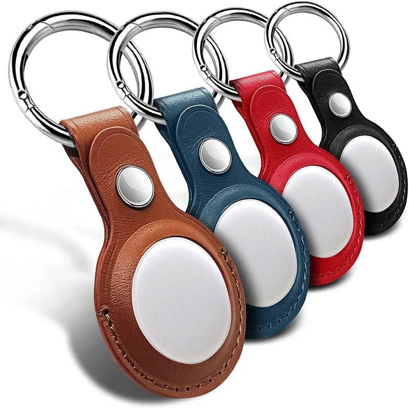 2022 Leather Key Ring For Apple Airtags Protective Cover Bumper Shell