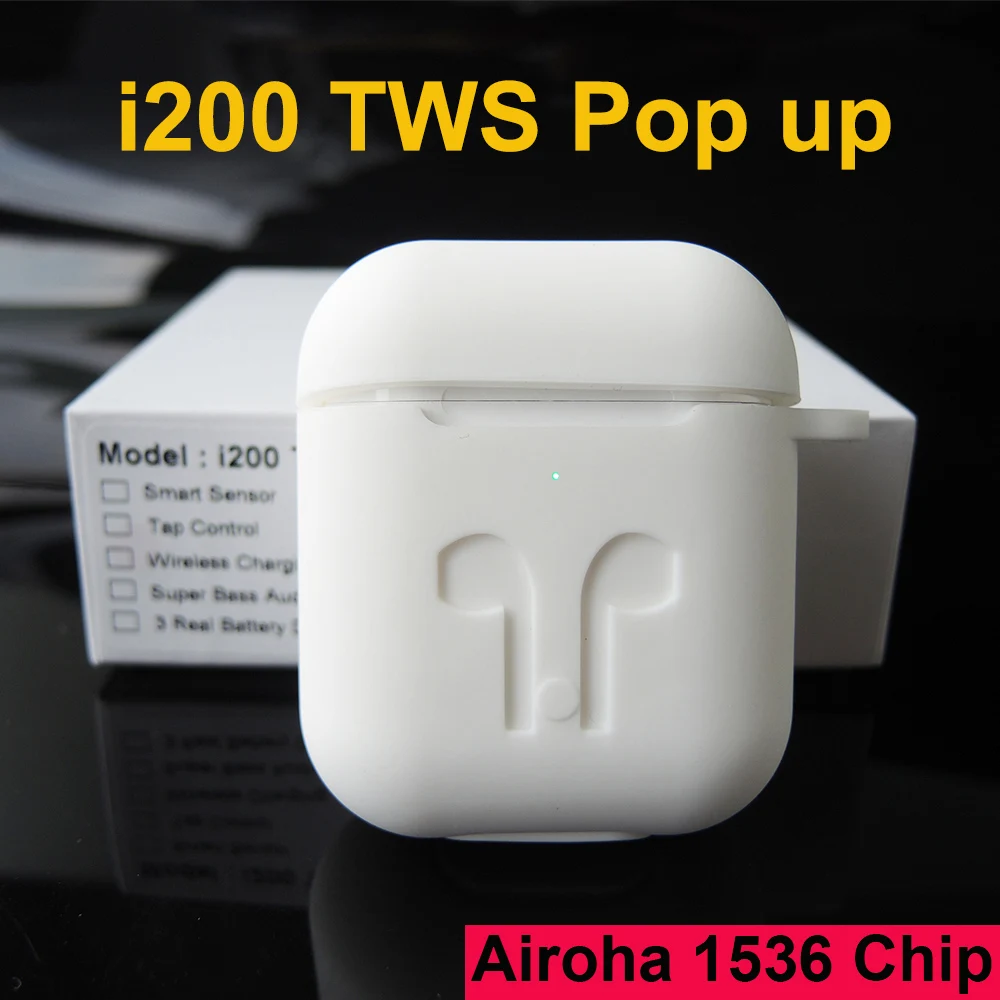 

i200 tws 1:1 Pop up Window Aire 2 Bluetooth earphones Wireless Headphone wireless charging Support PK i100 i80 i60 i30 i500 tws