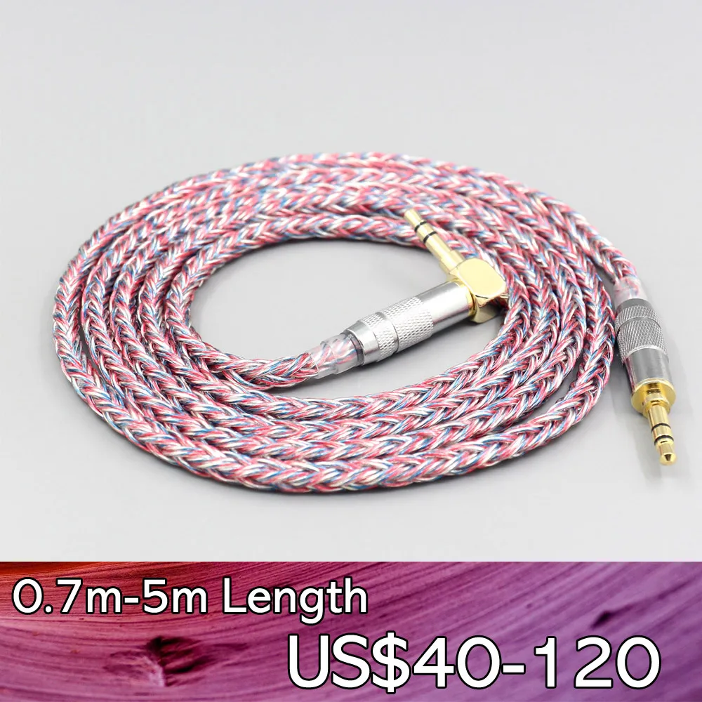

16-жильный серебристый OCC OFC смешанный плетеный кабель LN007598 для Fostex T50RP Mk3 T40RP Mk2 T20RP Mk2 Dekoni аудио синие наушники