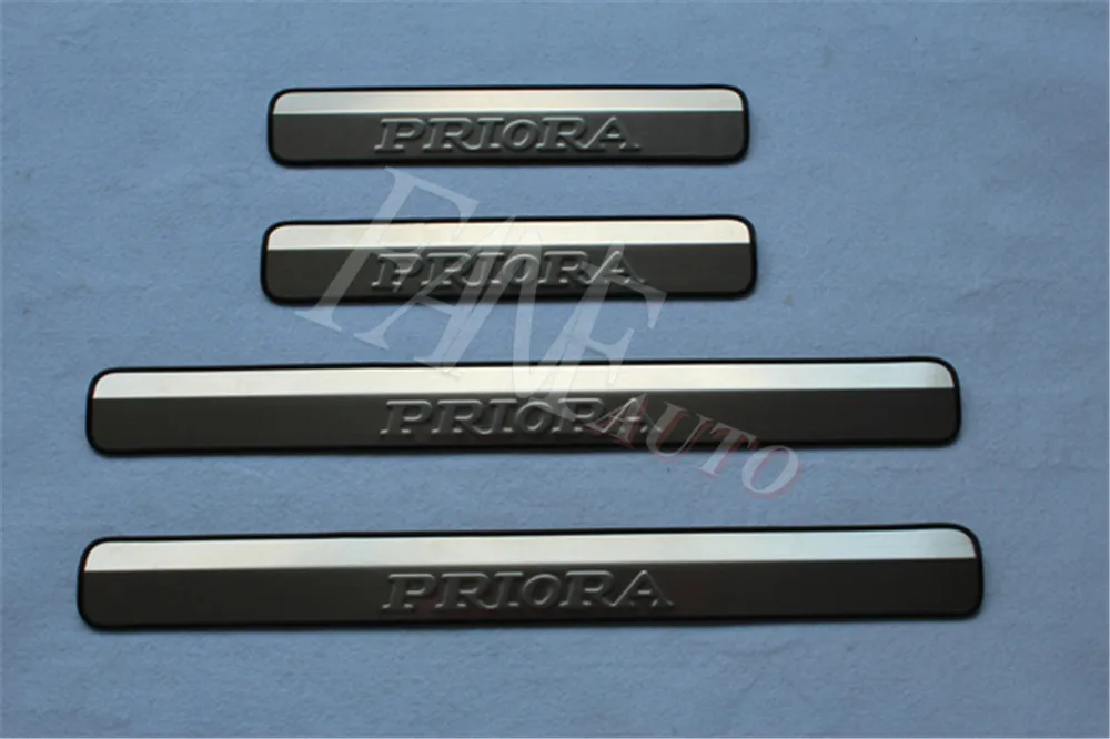 Stainless Steel Door Sill Scuff Plate Guard Sills Protector Trim For Lada Priora 2007