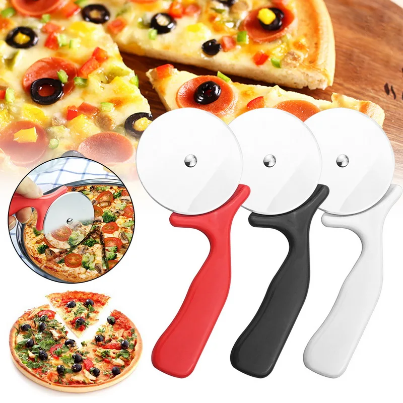 1pc Pizza Cutter Stainless Steel Knife Cake Tools Pizza Wheels Scissors Ideal for Pizza Pies Waffles Dough Cookies Red Color-0