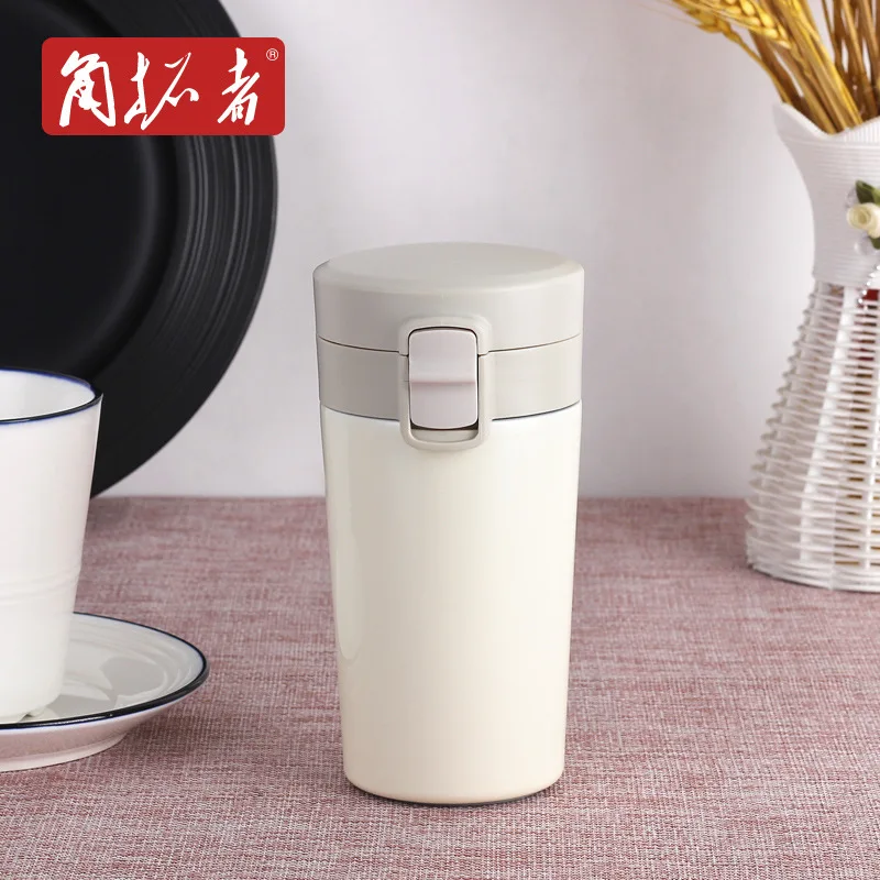 

Jiao tuo zhe Japanese Style Stainless Steel Coffee Cup European Style Simple Portable Bottle Spacious Insulated Portable a Key O