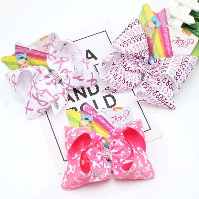 3 шт./партия, 7 дюймов, JOJO siwa, банты для волос, грудь, отмена, понимание, банты для девочек, розовая лента, блестящие заколки для волос, Детские аксессуары для волос