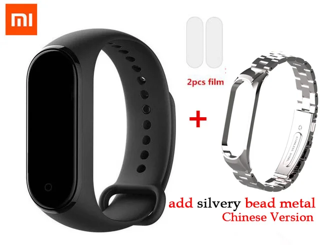 silvery bead metal Xiaomi Mi Band 4 смарт-Браслет фитнес-браслет AI Bluetooth 5,0 AMOLED цветной сенсорный экран AI частота сердечных сокращений - Цвет: silvery bead metal