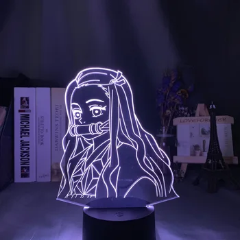 

3d Led Night Light Kimetsu No Yaiba Nezuko Kamado Figure for Bedroom Decor Nightlight Kids Child desk 3d Lamp Demon Slayer Gift
