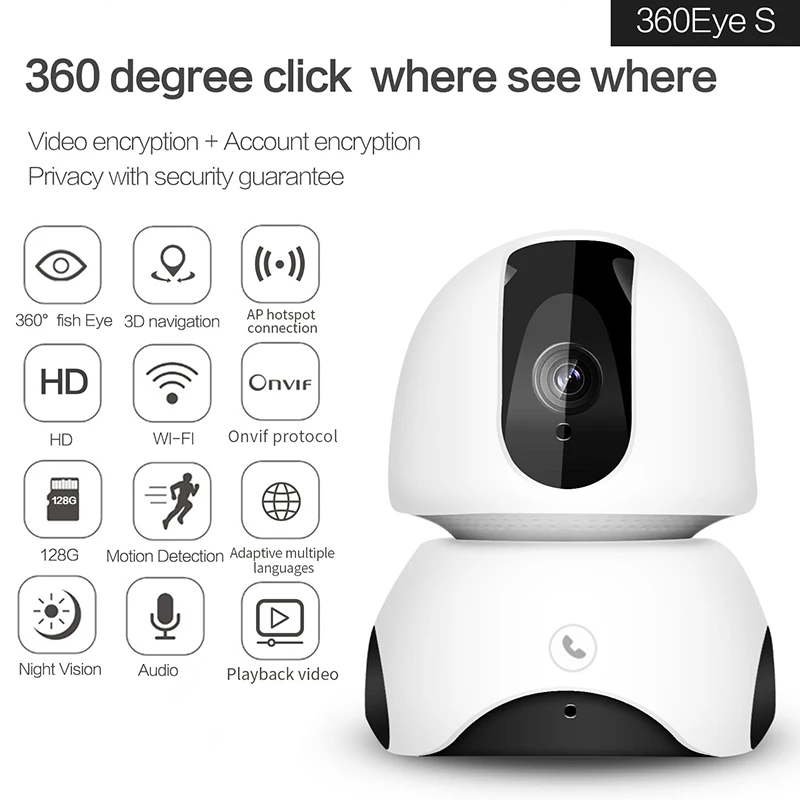 Беспроводная ip камера 1080P обнаружение движения ИК ночное видение Wifi для