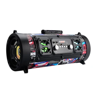 

Hifi Portable Bluetooth Street Speaker FM Radio Move KTV 3D Sound Wireless Surround Sound Subwoofer 15W Outdoor Mic EX106