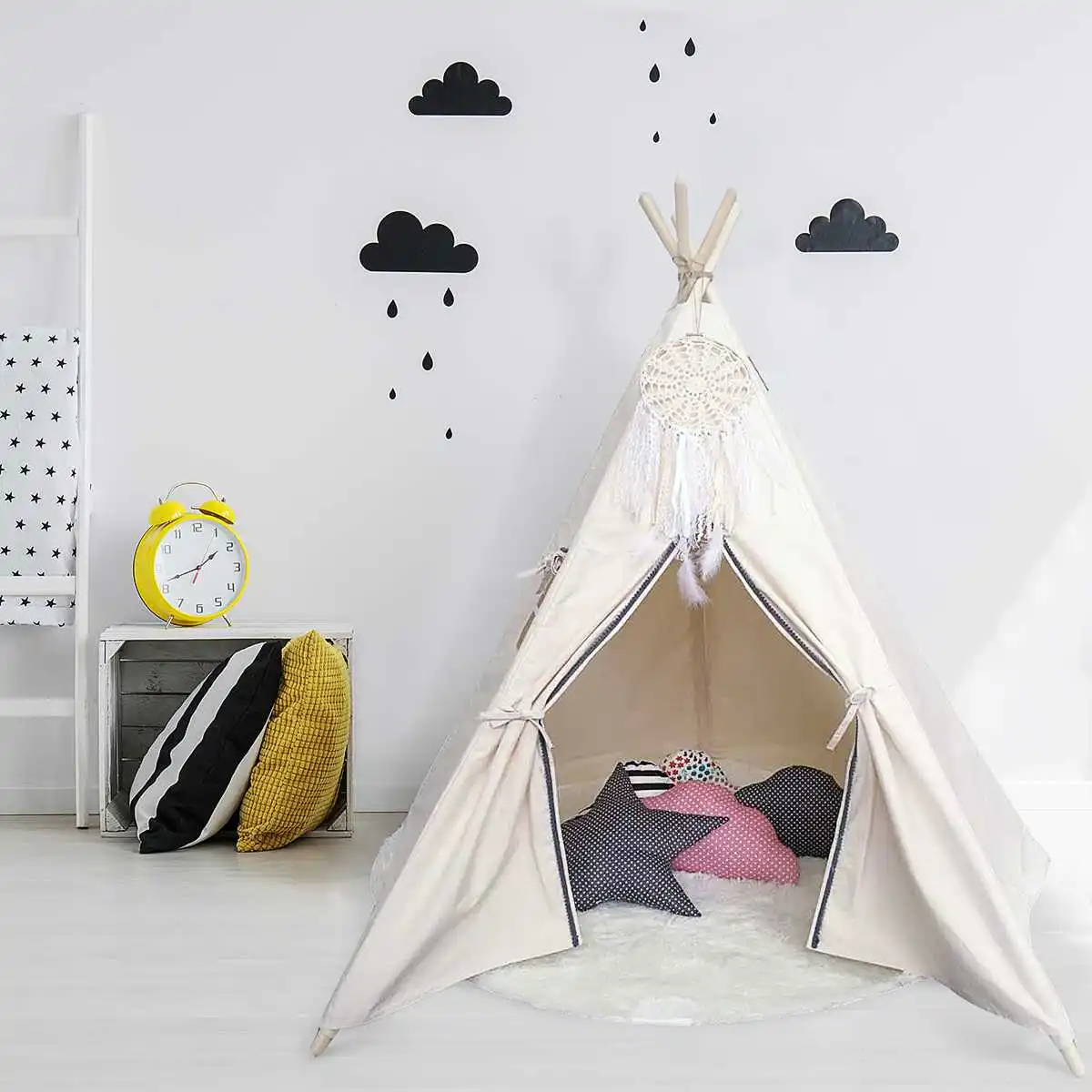 Детская игрушка палатки холст ролевые игры Tipi большая детская палатка принцессы чистая Крытая ПЭТ навесы наружная домашняя спальня москитная сетка
