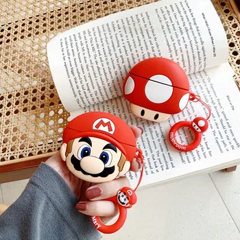 

for airpods 3 Cute Cartoon Mushroom Headphone Accessories Case For Airpods Pro Bluetooth Headset Silicone Earphone Cover Strap