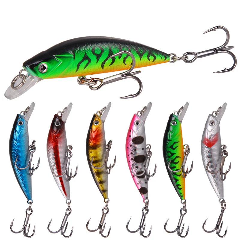 

Minnow Fishing Lure 6cm 6.7g Floating Artificial Hard Bait Bass Wobblers Lures Crankbait Pike Treble Hooks Tackle