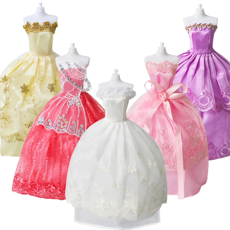 5 шт. высокое качество модная одежда ручной работы платья наряд для куклы Барби