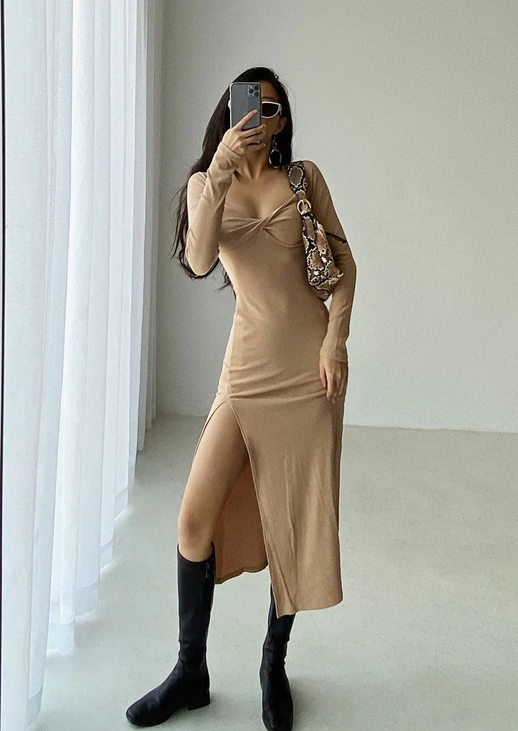 TVVOVVIN Autumn Sexy Korean Side Split 