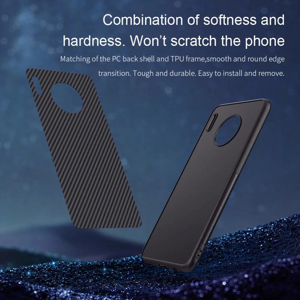 Для huawei mate 30 чехол NILLKIN Высокое качество Синтетический Чехол из углеродного волокна ПП Пластик жесткий задняя крышка чехол для huawei mate 30