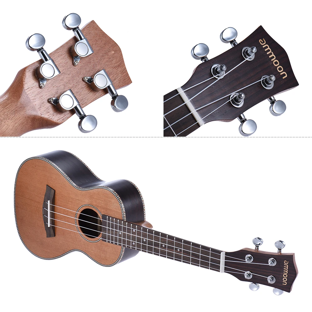 HOT ammoon 24" Korean Pine Acoustic Concert Ukulele Ukelele Uke Wooden 18 Frets 4 Strings Okoume Neck Rosewood Fretboard