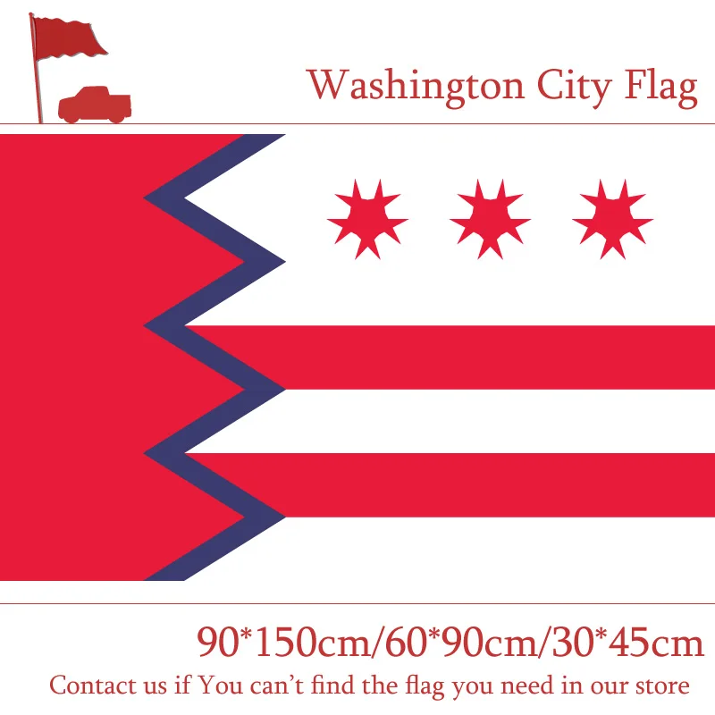 

Free shipping 3x5 Feet Digital Printing 100d Polyester 90*150cm 60*90cm 30*45cm Car Flag Washington City Flag Of Maine State