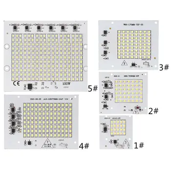

220V 10/20/30/50/100W LED Projecting Light Lamp Panel SMD Chip For Bulb With Cold White Smart IC Bean SpotLight Source Decor