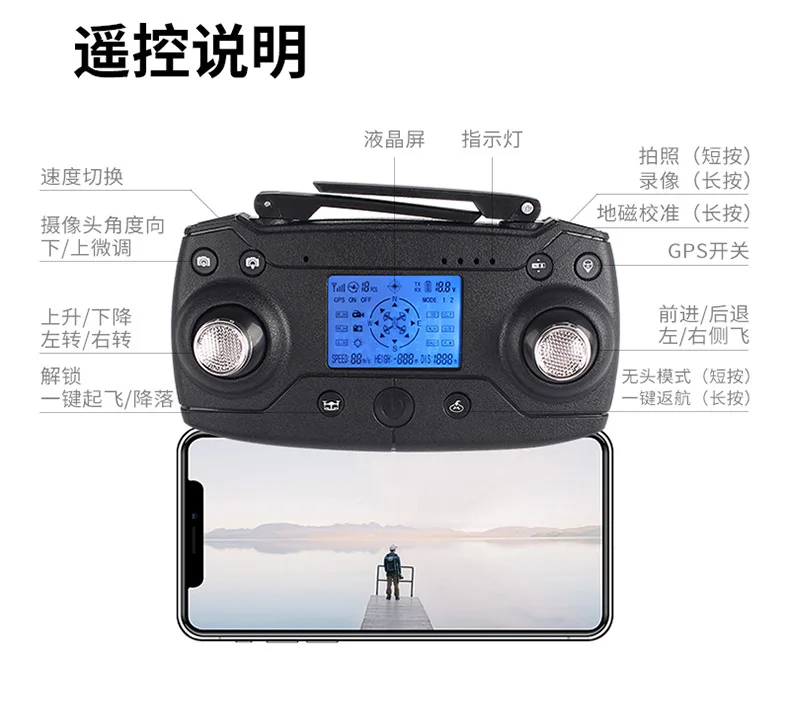 Lh-x46g-4k gps бесщеточный мотор складной Квадрокоптер с оптической Hover видеоклипы рюкзак EPP